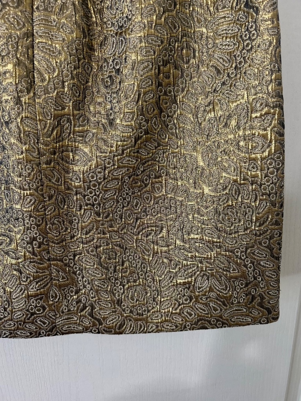 Skirt LOFT Gold Brocade Metallic Mini Glam Rocker - Picture 8 of 9
